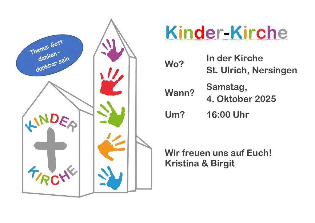 Kinderkirche zu Erntedank am 4. Oktober in der Pfarrkirche Sankt Ulrich, Nersingen