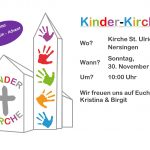KINDERKIRCHE IM NOVEMBER
