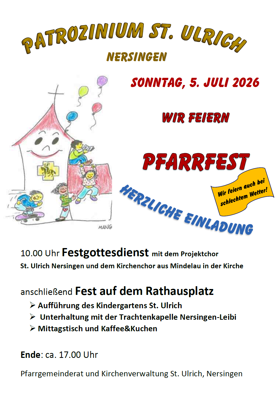 PATROZINIUM UND PFARRFEST ST. ULRICH NERSINGEN